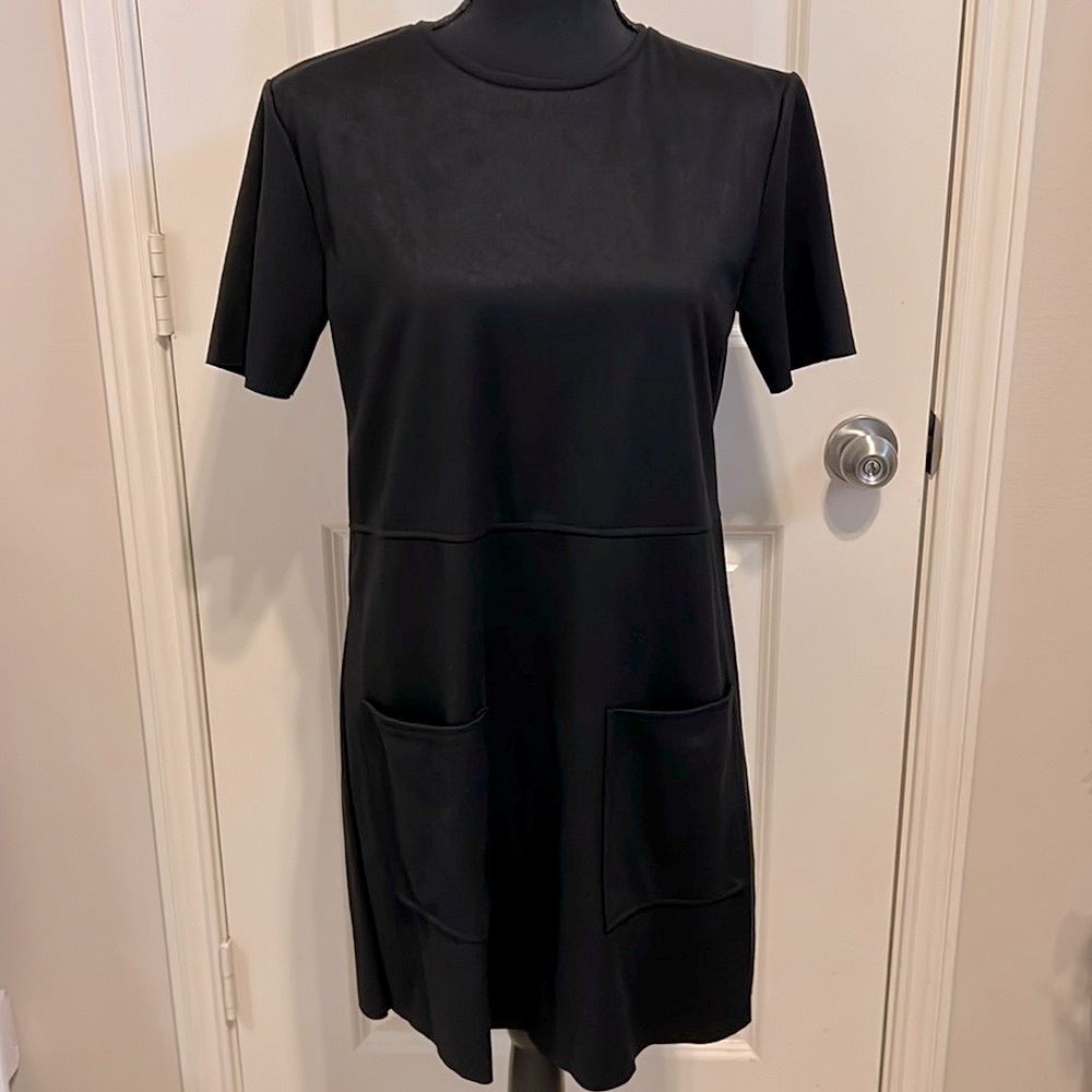 Zara front pocket faux suede dress